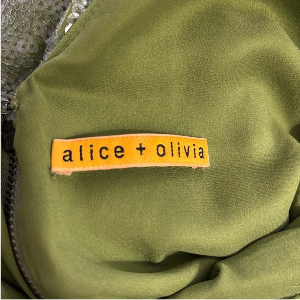 Alice + Olivia Green Sequin Mini Dress - Picture 10 of 10
